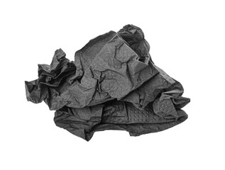 Crumpled black paper napkin - unused