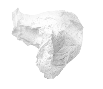 Crumpled white paper napkin - unused