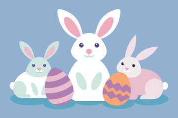 Bunny Easter Eggs Clipart