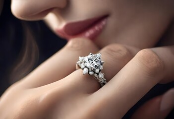 romance and devotion with a close-up view of an exquisite engagement diamond ring