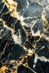 Close-up of marble with intricate gold crackling.
