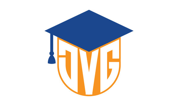 DVG initial letter academic logo design vector template. school college logo, university logo, graduation cap logo, institute logo, educational logo, library logo, teaching logo, book shop, varsity	