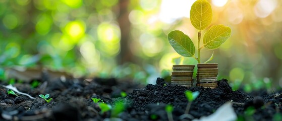 Green finance driving efforts for ecosystem restoration and carbon reduction Targeting sustainable goals through an innovative green market approach - obrazy, fototapety, plakaty