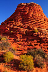 Early morning on the sandstone landscape close to The Wave, Coyote Buttes North, Vermilion Cliffs...