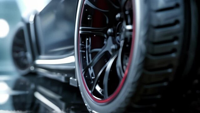 Closeup of the tires bead area showcasing its advanced construction and materials that allow it to be mounted securely to the rim and handle extreme forces on the road.