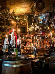 Tortuga pirate tavern with candles and rum