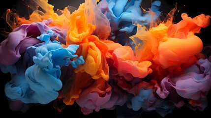 Fototapeta premium Royal blue and fiery crimson liquids converging in a spectacular collision, resulting in a visually explosive abstract composition