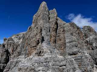 Mountain Marvels: Via Ferrata Panorama on Alpine Ridge in Adamello Brenta, Bocchette, Dolomites