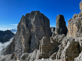 Fearless Ascent: Exposed Via Ferrata Trail in Adamello Brenta, Bocchette, Dolomites