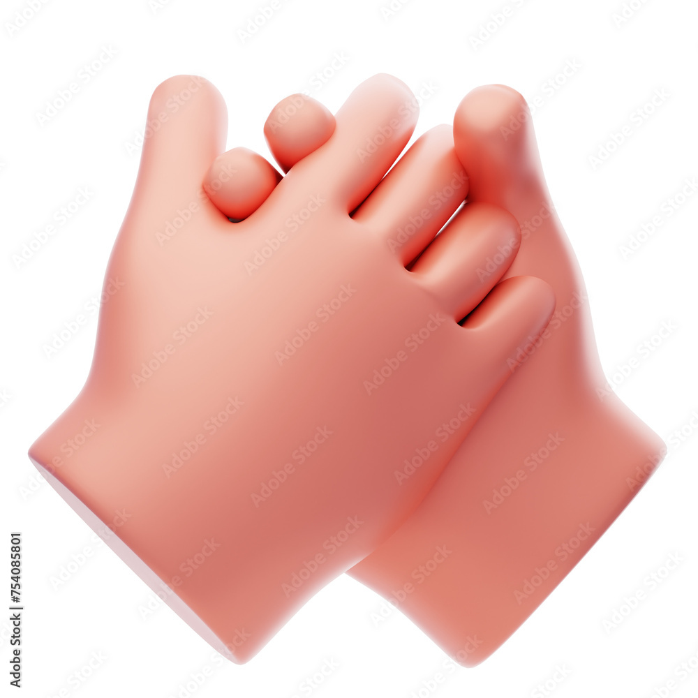 Aufkleber 3d support hand gestures assistance in action. 3d illustration, 3d element, 3d rendering. 3d visuali