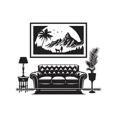 A Stage for Intimacy: The Loveseat Silhouette Encourages Close Conversation and Connection. Loveseat Illustration - Loveseat Vector