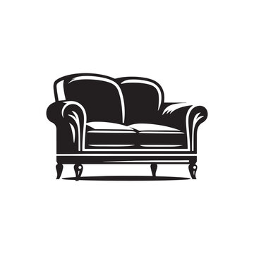 recommend clip art: A Canvas for Creativity: The Loveseat Silhouette Awaits Your Artistic Vision for a Unique Design. Loveseat Illustration - Loveseat Vector