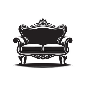 recommend clip art: Adaptable Style Icon: The Loveseat Silhouette Enhances Living Rooms, Bedrooms, or Reading Nooks. Loveseat Illustration - Loveseat Vector