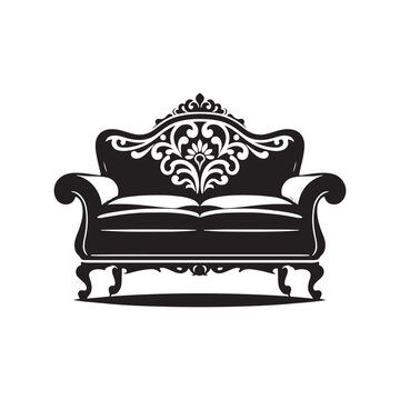 recommend clip art: Beyond Function: The Loveseat Silhouette Represents a Symbol of Intimacy and Shared Experiences. Loveseat Illustration - Loveseat Vector
                    