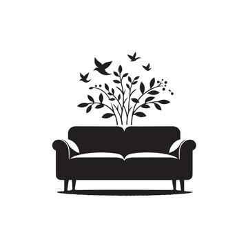 recommend clip art: A Place for Two: The Loveseat Silhouette Invites Cozy Connection and Conversation. Loveseat Illustration - Loveseat Vector