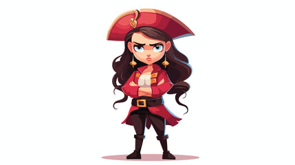 A cartoon pirate girl looking angry.