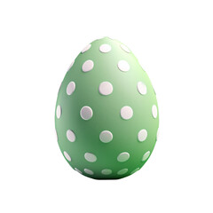Green easter egg isolated in white background