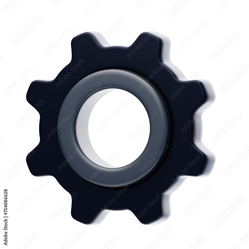 Aufkleber 3d gear solution assistance. 3d illustration, 3d element, 3d rendering. 3d visualization isolated on