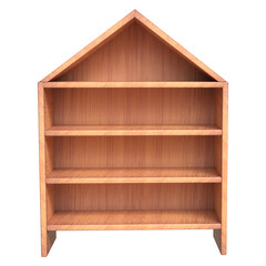 3D Shelf shoes. Shelves closet realistic wooden shoe rack, 