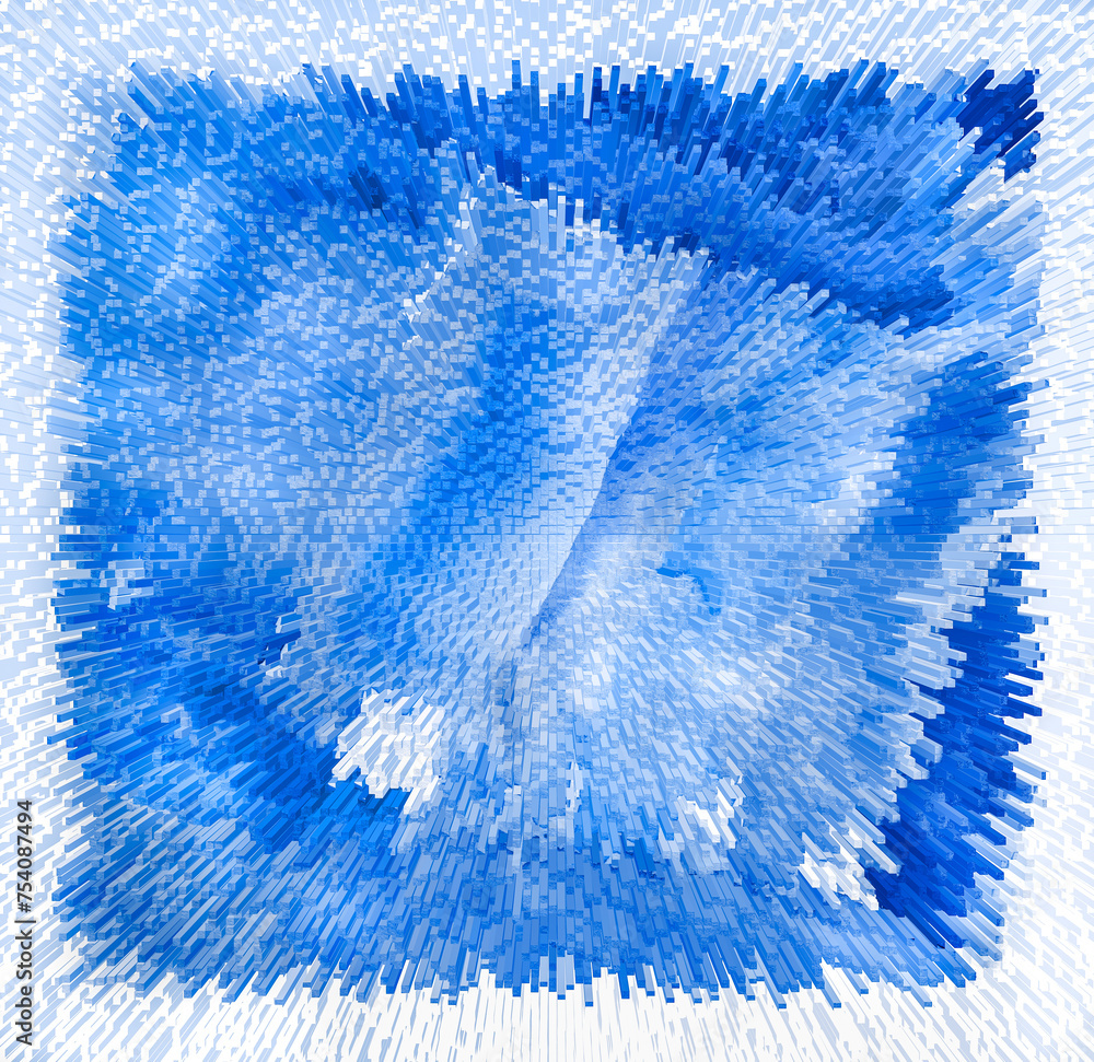 Aufkleber monochrome azure gradient splash. abstract texture with diverging geometric rays. illustration.