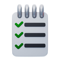 Obraz premium 3D Check List Task Tracker. 3d illustration, 3d element, 3d rendering. 3d visualization isolated on a transparent background