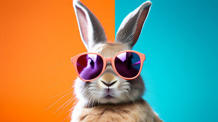 A cool bunny, Easter background