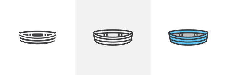 Wooden Boat Isolated Line Icon Style Design. Simple Vector Illustration
