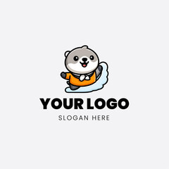 2D logo cartoon cute baby seals