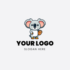 2D logo cartoon cute koala