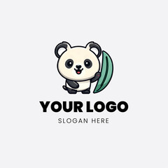 2D logo cartoon cute panda