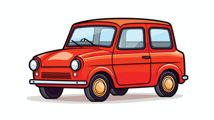 Car vehicle sedan icon freehand draw cartoon vector
