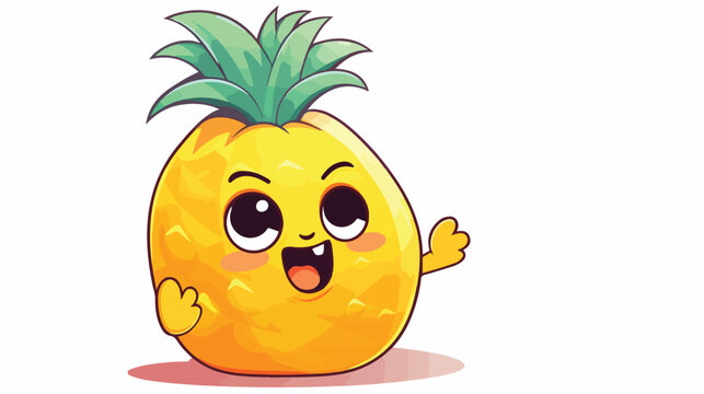 Cartoon pineapple with speech bubble