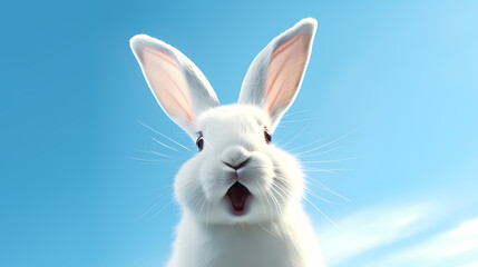 Obraz premium Cute bunny, easter background