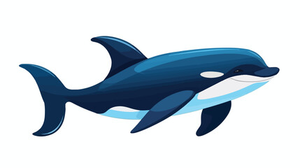 Cartoon whale flat vector illustration
