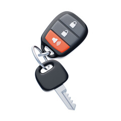 3D Car Key Model  Automotive . 3d illustration, 3d element, 3d rendering. 3d visualization isolated on a transparent background