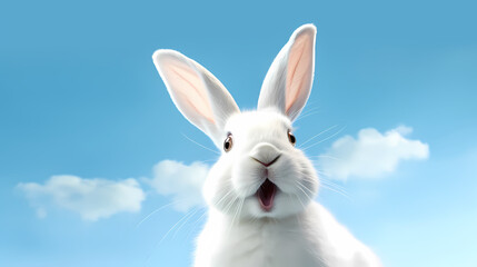 Cute bunny, easter background