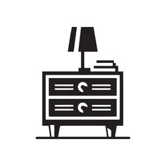 Timeless Allure: Embrace the Enduring Charm of a Nightstand Silhouette - A Flexible Design Element. Nightstand Illustration - Nightstand Vector