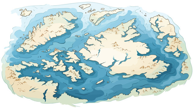 Chukchi Sea on the world map. Vector illustration.