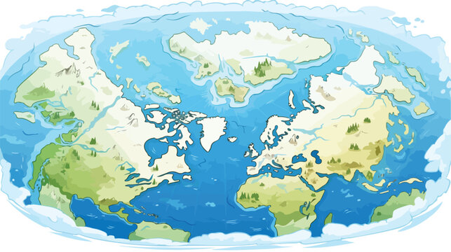Chukchi Sea on the world map. Vector illustration.