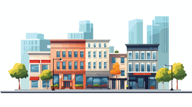 City building isolated flat vector illustration.