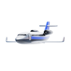 3D Jet Aircraft Mode High Speed Aviation. 3d illustration, 3d element, 3d rendering. 3d visualization isolated on a transparent background