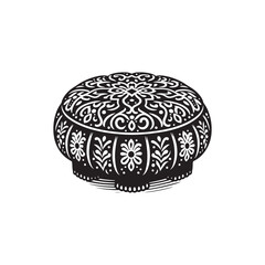 Timeless Appeal: Embrace the Enduring Charm of a Pouf Silhouette - A Flexible Design Element. Pouf Illustration - Pouf Vector