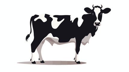 Cow vector silhouette isolated on white background.
