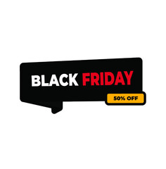 Black Friday Sale Label 50% Off Friday Sale Banner 