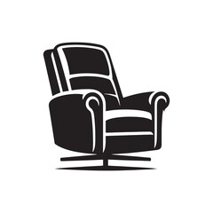 The Ultimate Relaxation Station: Capture the Comfort of a Recliner Silhouette - A Versatile Furniture Vector for Any Project. Recliner Illustration - Recliner Vector