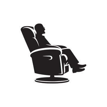 recommend clip art: A Stage for Relaxation: The Recliner Silhouette Offers a Dedicated Spot to Kick Back and Recharge. Recliner Illustration - Recliner Vector