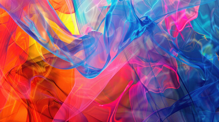 Abstract swirls of vibrant, colorful fabric captured in a fluid, dynamic motion.