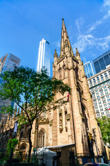 Trinity Church in the Financial District of Lower Manhattan in New York City, United States - 754096869