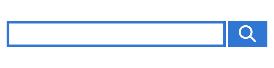 Obraz premium Blue Internet search bar. Search box with blank space. Vector.