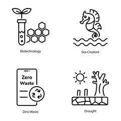 Bundle of Eco Living Linear Icons 

